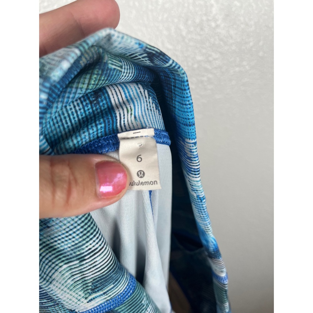 Lululemon Wunder Under Hi-Rise 7/8 Tight 21" Abstract Blue Teal Multi Size 6 - Picture 10 of 12